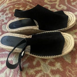 Rag and Bone Calla Wedge Espadrille- black suede sandal size 41